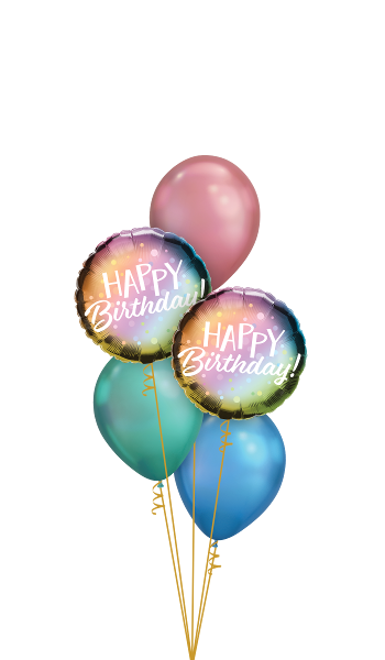 - Colourful Chrome Birthday Ballonboeket