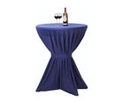 Polyester sta tafel rok blauw
