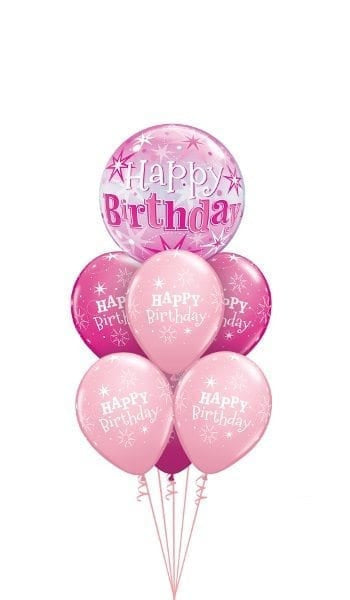 - Birthday Pink Starburst Sparkle Ballonboeket