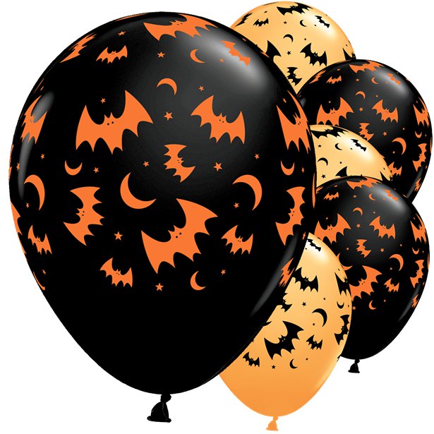 Flying Bats & Moons helium ballonnen